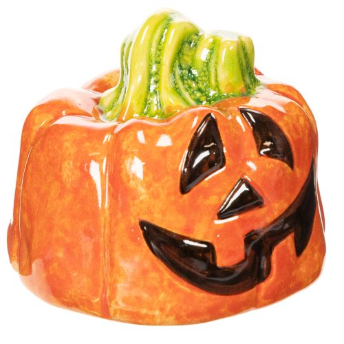 Dekoracyjna ceramiczna figurka dyni na jesień i Halloween, 8 cm