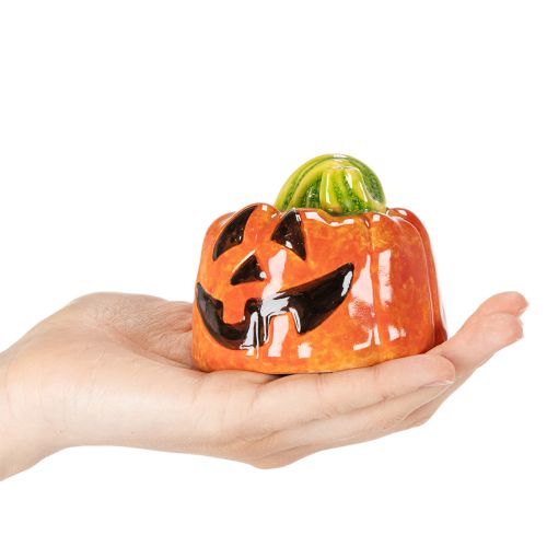 Dekoracyjna ceramiczna figurka dyni na jesień i Halloween, 8 cm | Floristik24.pl