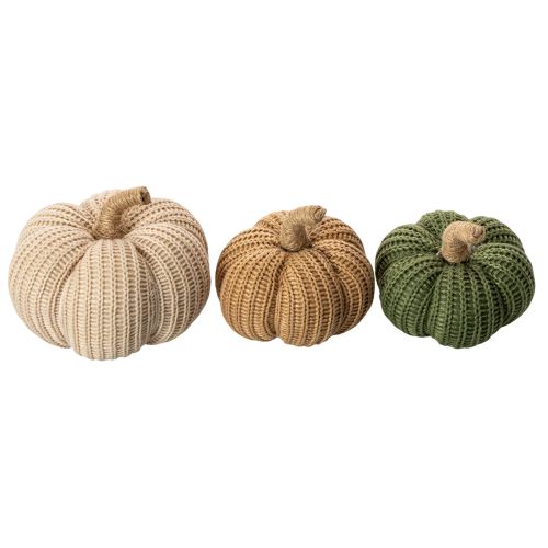 Dekoracyjne dzianinowe dynie, dekoracja jesienna, 10 cm, 6 sztuk | Floristik24.pl