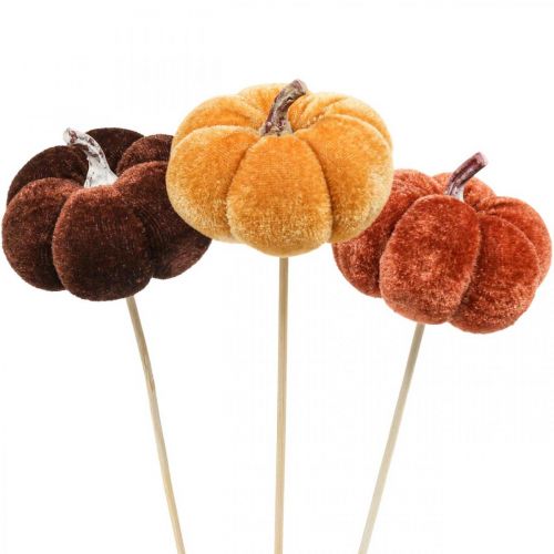 Floristik24 Deco Pumpkin Deco Plugs Pomarańczowy, Brązowy Soft Ø6,5m 9szt