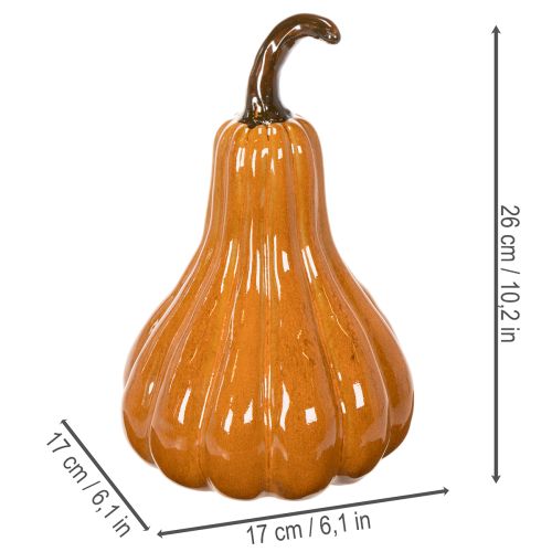 Ceramiczna dynia jesienna dekoracja stołu 26 cm | Floristik24.pl
