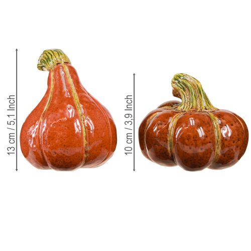 Produkt Dynie ceramiczne dekoracja jesienna brązowo-pomarańczowa 10/13cm 2 szt.