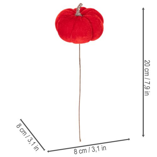 Dynia dekoracyjna na drucie, dekoracja jesienna, aksamit, zestaw trójkolorowy, 8cm, 9 sztuk | Floristik24.pl