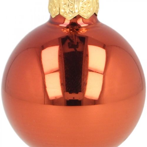Produkt Mini bombki szklane rdzawoczerwone matowe/błyszczące Ø2cm 44szt