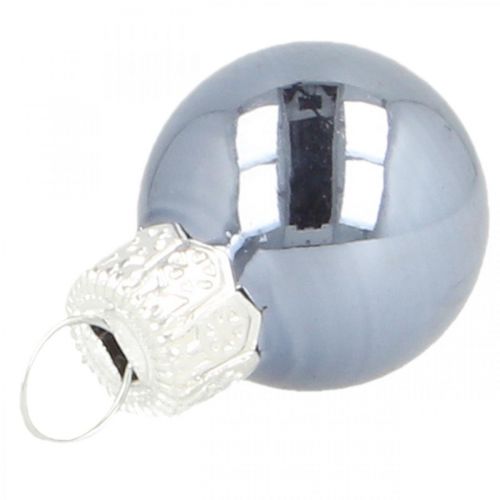Produkt Mini bombki szklane niebieskie mat/połysk Ø2cm 44 sztuki