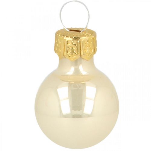 Floristik24 Mini bombki szklane kremowy mat/połysk Ø2cm 44 sztuki