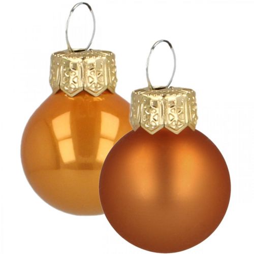 Produkt Mini bombki szklane pomarańczowy mat/połysk Ø2cm 44szt