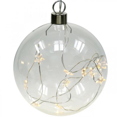 Floristik24 Świąteczna kula LED Kula Ø12cm 15L wewnątrz ciepły biały timer
