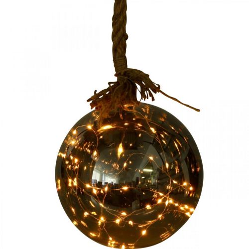 Floristik24 Kula LED wewnątrz Ø20cm przyciemniony 40L ciepły biały timer