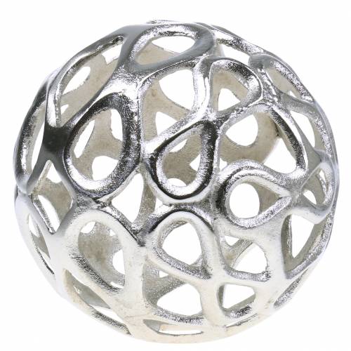 Floristik24 Kula Deco ażurowa metalowa srebrna Ø20cm