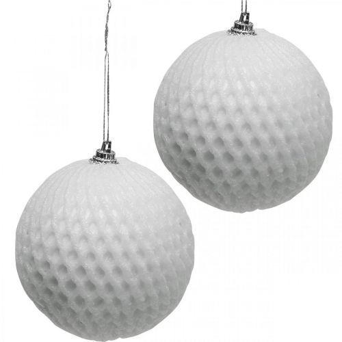 Floristik24 Christmas Ball White Honeycomb Christmas Tree Ball Ø8cm 6szt