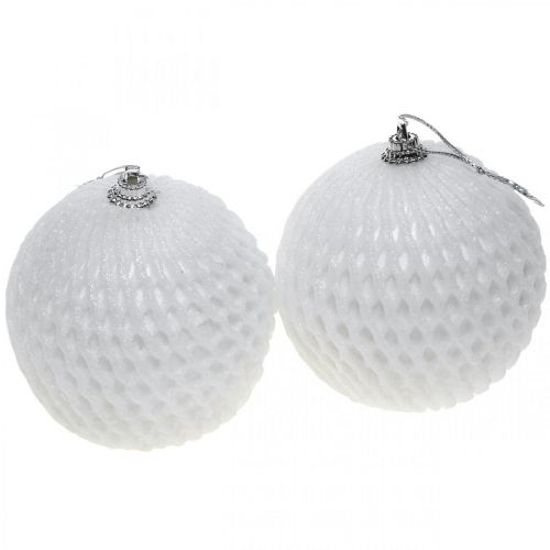 Floristik24 Christmas Ball White Honeycomb Christmas Tree Ball Ø8cm 6szt