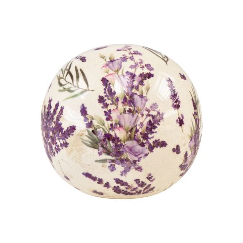 Floristik24 Kula ceramiczna mała lawendowa dekoracja ceramiczna fioletowo-kremowa Ø9,5cm