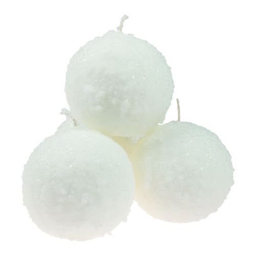 Produkt Świece kulowe białe świece śnieżne Świece kulkowe Ø10cm 4 szt