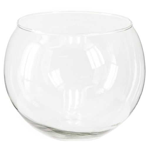Floristik24 Wazon szklany w kształcie kuli, przezroczysty, okrągły, stołowy, wazon na kwiaty Ø15,5 cm, wys.12,5 cm