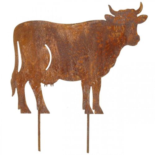 Floristik24 Krowy, metalowa zatyczka krowa, dekoracja ogrodowa, patyna L14.5/19/24cm zestaw 3