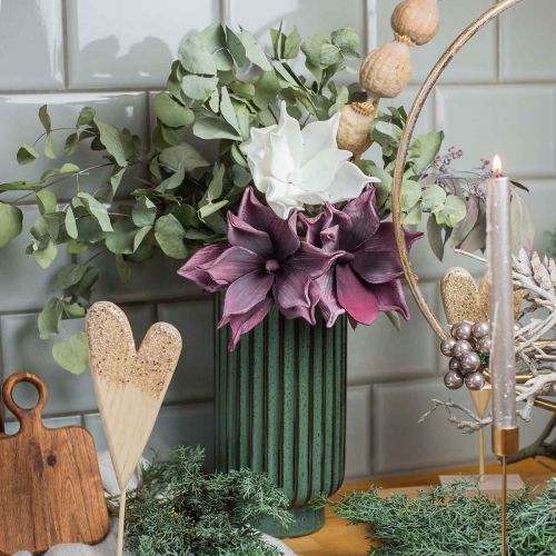 Floristik24 Sztuczny kwiat magnolii fioletowy kwiat piankowy Ø10cm 6szt