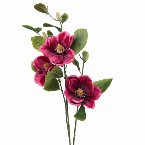 Sztuczny kwiat magnolii gałązka, magnolia sztuczny różowy 65cm 3szt