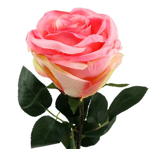Floristik24 Kwiat sztuczny róża nadziewana różowa Ø10cm L65cm 3szt.