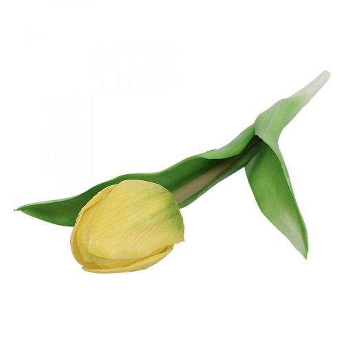 Produkt Sztuczny kwiat tulipan żółty prawdziwy dotyk wiosenny kwiat H21cm