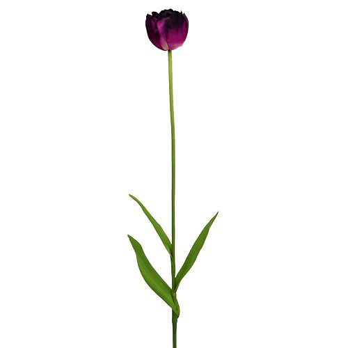Floristik24 Kwiaty sztuczne Tulipany fioletowo-zielone 84cm - 85cm 3szt.