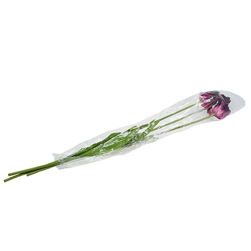 Floristik24 Kwiaty sztuczne Tulipany fioletowo-zielone 84cm - 85cm 3szt.