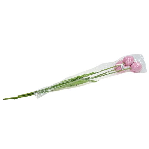 Floristik24 Kwiaty sztuczne tulipany nadziewane stare różowe 84cm - 85cm 3szt.