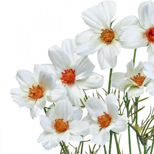 Produkt Kwiaty sztuczne Cosmea białe kwiaty jedwabne W51cm 3 szt