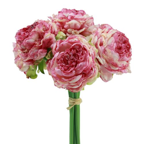Floristik24 Sztuczne Kwiaty Dekoracyjne Sztuczne Piwonie Różowe Antyczne 27cm 7szt
