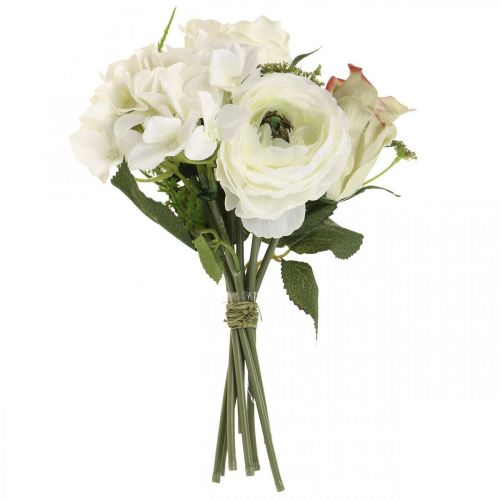 Floristik24 Bukiet sztucznych kwiatów deco róże ranunculus hortensja wys. 23 cm