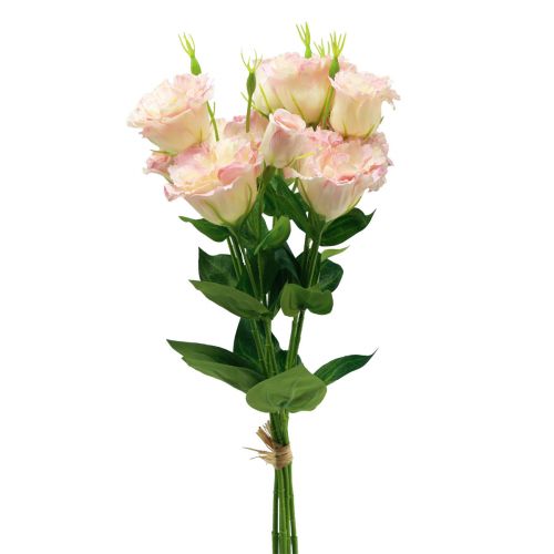 Kwiaty sztuczne Eustoma Lisianthus różowy kremowy 52cm 5 szt