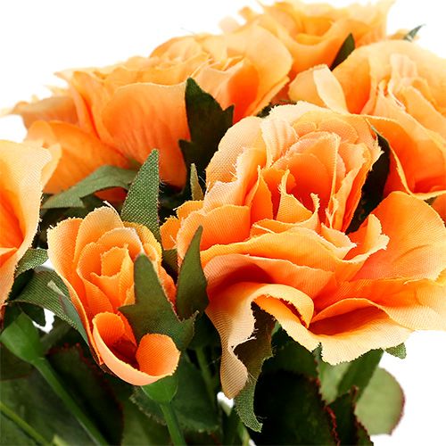 Floristik24 Kwiaty Sztuczne Bukiet Róż Pomarańczowy L26cm 3szt.