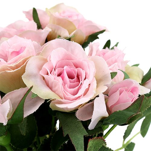 Floristik24 Kwiaty Sztuczne Bukiet Róż Różowy L26cm 3szt.