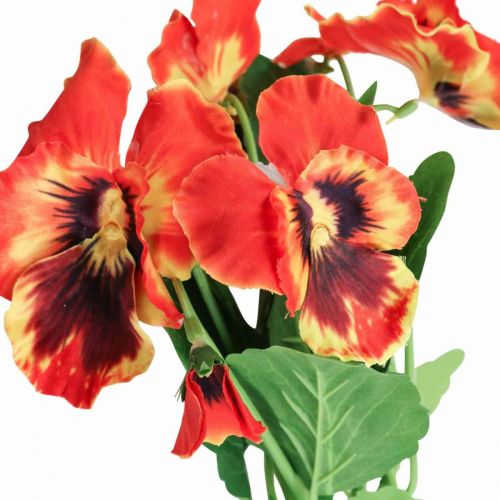 Floristik24 Sztuczne kwiaty, jedwabne kwiaty, bratek pomarańczowy 29cm