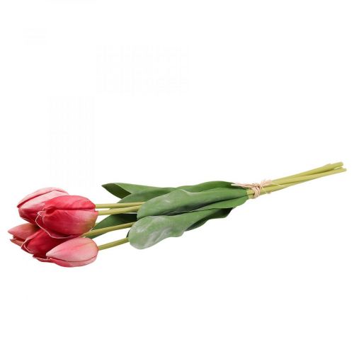 Floristik24 Sztuczny tulipan czerwony, wiosenny kwiat 48 cm, pakiet 5 sztuk