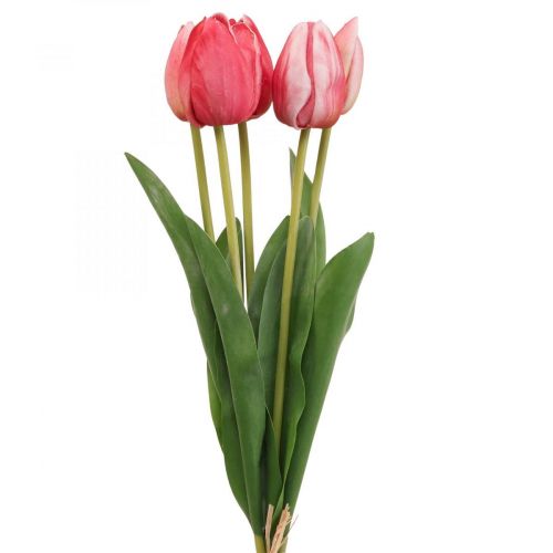 Produkt Sztuczny tulipan czerwony, wiosenny kwiat 48 cm, pakiet 5 sztuk