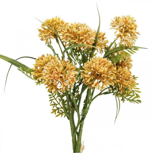 Floristik24 Sztuczne Kwiaty Żółte Allium Dekoracja Ozdobna Cebula 34cm 3 szt. w pęczku