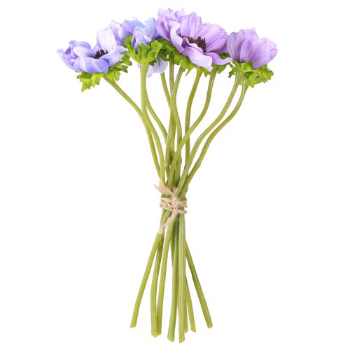 Produkt Sztuczny bukiet kwiatów zawilec niebieski fioletowy dł. 28 cm