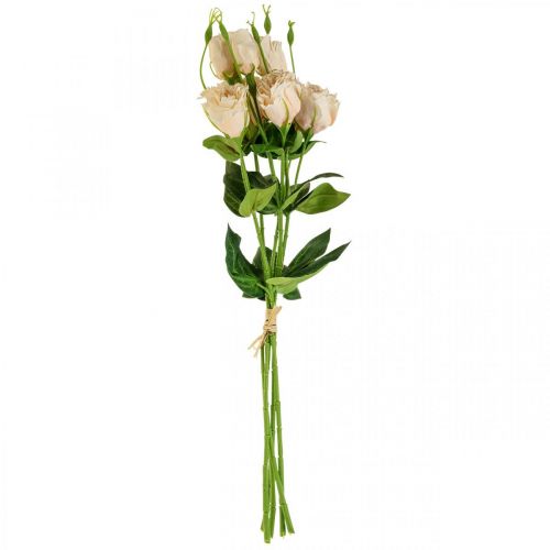 Floristik24 Sztuczne kwiaty lisianthus krem 51cm dekoracja kwiatowa 5szt