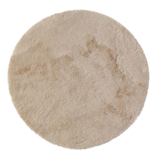 Produkt Okrągły dywanik z futrzanego bieżnika ze sztucznego futra, beżowy Ø38cm