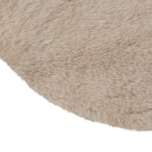 Produkt Okrągły dywanik z futrzanego bieżnika ze sztucznego futra, beżowy Ø38cm