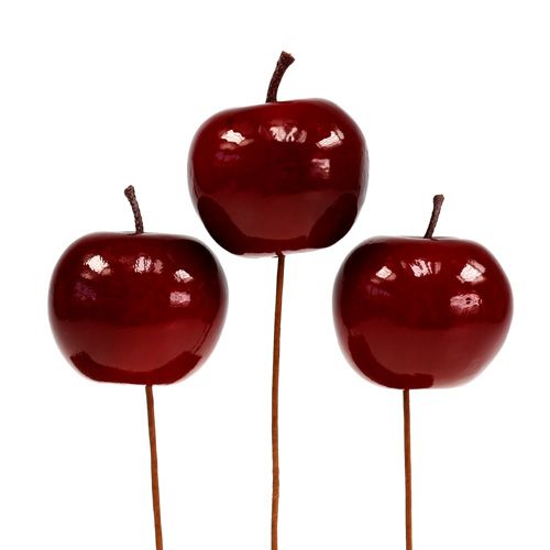 Floristik24 Sztuczne owoce jabłko czerwone lakierowane Ø5,5cm 12szt