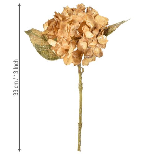Produkt Sztuczna hortensja wyschnięta Jesienna dekoracja Drylook L33cm