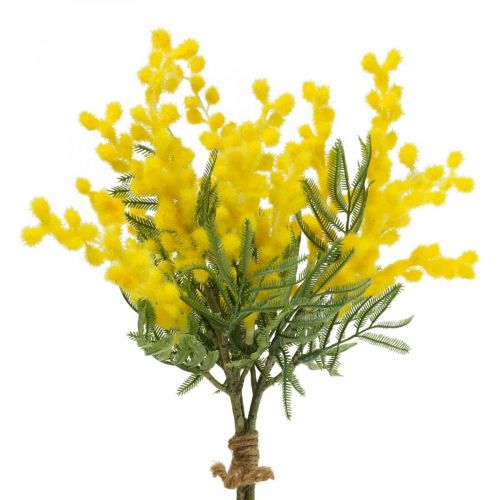 Floristik24 Roślina sztuczna, akacja srebrna, deco mimoza żółta, 39cm 3szt