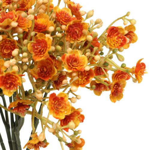 Floristik24 Gypsophila kwiaty sztuczne ziele gipsowe pomarańcza L30cm 6 sztuk w pęczku
