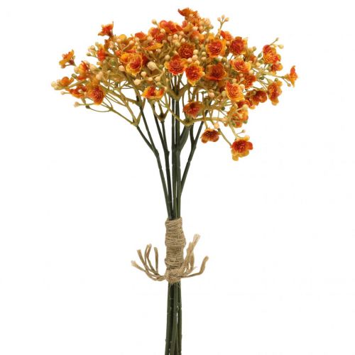 Floristik24 Gypsophila kwiaty sztuczne ziele gipsowe pomarańcza L30cm 6 sztuk w pęczku