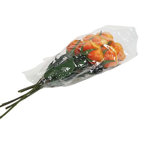Floristik24 Róże sztuczne nadziewane pomarańczowe Ø6cm L37cm 6szt.