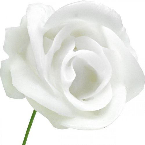 Produkt Sztuczne róże krem wosk róże deco róże wosk Ø6cm 18 sztuk