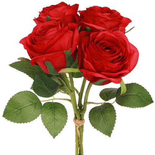 Produkt Sztuczne Róże Czerwone Róże Dekoracja Kwiatowa Ø6cm H6cm L50cm 4 szt