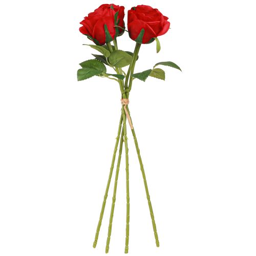 Produkt Sztuczne Róże Czerwone Róże Dekoracja Kwiatowa Ø6cm H6cm L50cm 4 szt
